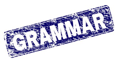Yuvarlatılmış dikdörtgen damga grunge dilbilgisi çerçeveli