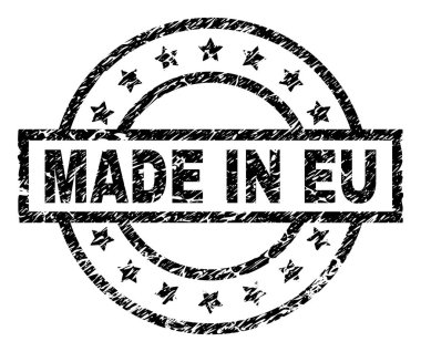 Grunge dokulu Made ın AB damga mühür