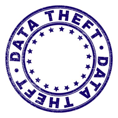 Dokulu veri hırsızlığı damga mühür yuvarlak çizik