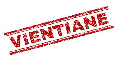 Grunge Vientiane damga mühür dokulu