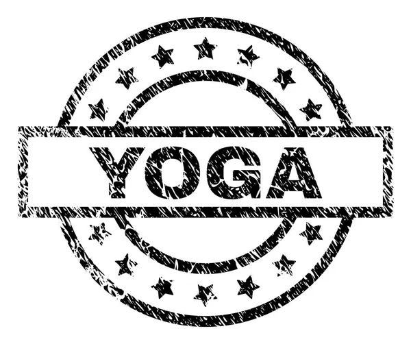 Grunge texturierte Yoga Stempel Siegel — Stockvektor