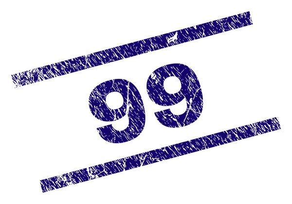 Gekrast getextureerde 99 stempel-zegel — Stockvector