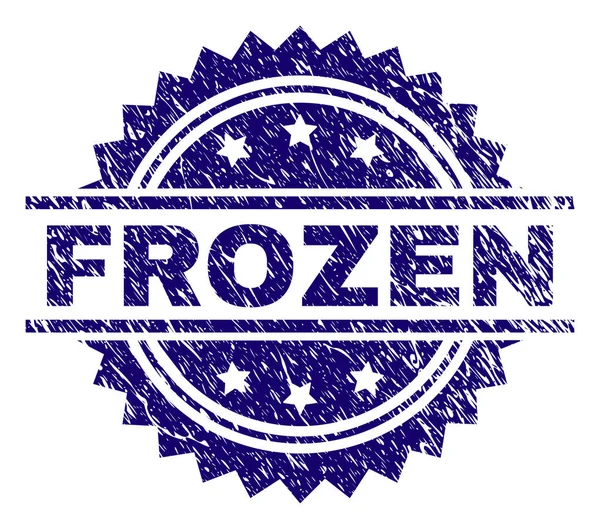 Scratched Textured FROZEN Stamp Seal — Stock Vector