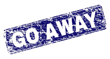Çizik Go Away yuvarlatılmış dikdörtgen damga çerçeveli