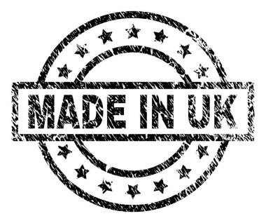 Grunge dokulu Made ın İngiltere damga mühür