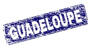 Yuvarlatılmış dikdörtgen damga grunge Guadeloupe çerçeveli