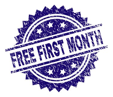 Grunge dokulu ücretsiz ilk ay damga mühür