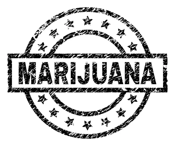 Zerkratzt texturiertes Marihuana-Stempelsiegel — Stockvektor