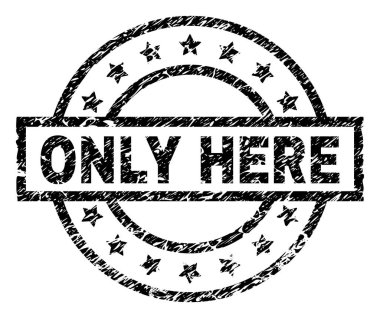 Dokulu grunge sadece burada damga mühür