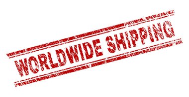 Dokulu dünya çapında nakliye damga mühür çizik