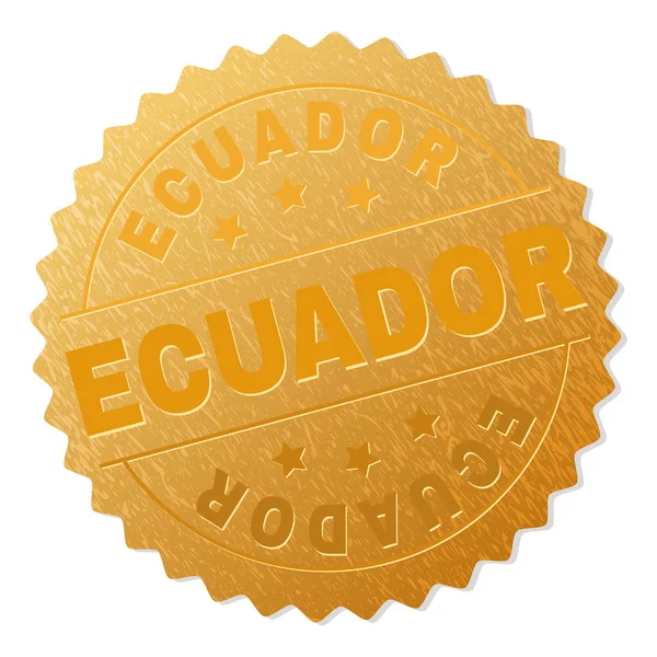 Sello de insignia ECUADOR dorado — Archivo Imágenes Vectoriales
