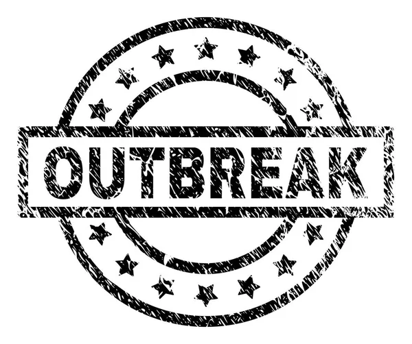 Sello de sello Grunge Textured OUTBREAK — Vector de stock