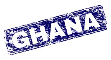 Yuvarlatılmış dikdörtgen damga grunge Gana çerçeveli