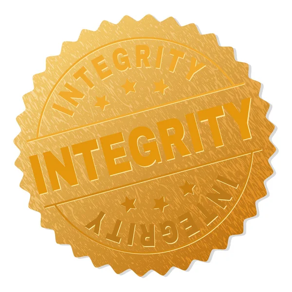 Golden INTEGRITY Medal Stamp — Stock Vector