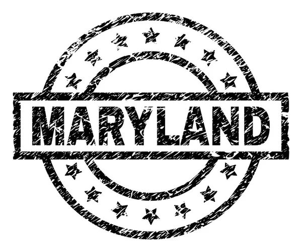 Scratched Textured MARYLAND Stamp Seal — Stock Vector