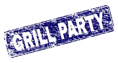 Yuvarlatılmış dikdörtgen damga çizilmiş ızgara partisi çerçeveli