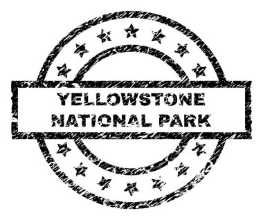 Dokulu Yellowstone Milli Parkı damga mühür çizik