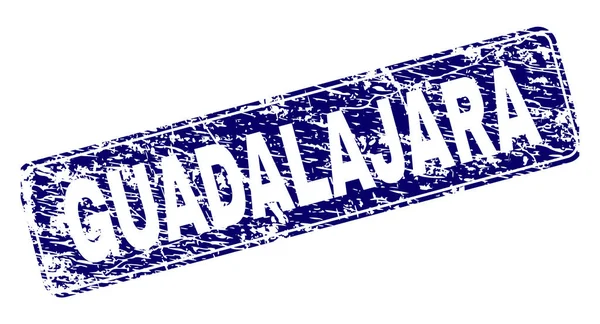 Царапанная марка GUADALAJARA с округлым прямоугольником — стоковый вектор