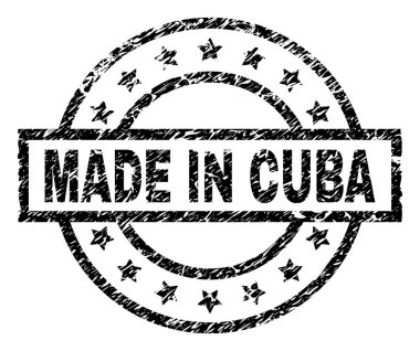 Grunge dokulu Made ın Küba damga mühür