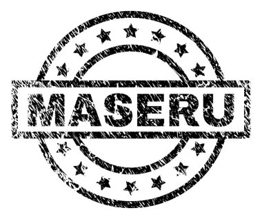 Dokulu Maseru damga mühür çizik