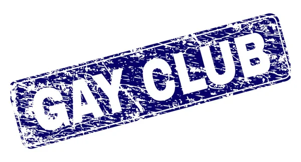Gekraste Gay Club ingelijst afgeronde rechthoek stempel — Stockvector