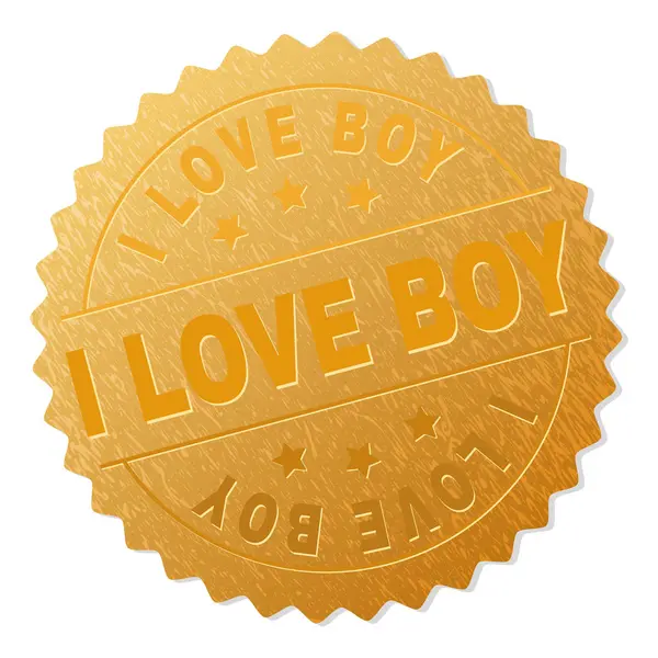 Oro I LOVE BOY Award Sello — Archivo Imágenes Vectoriales