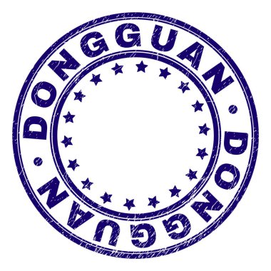 Grunge Textured DONGGUAN Round Stamp Seal clipart