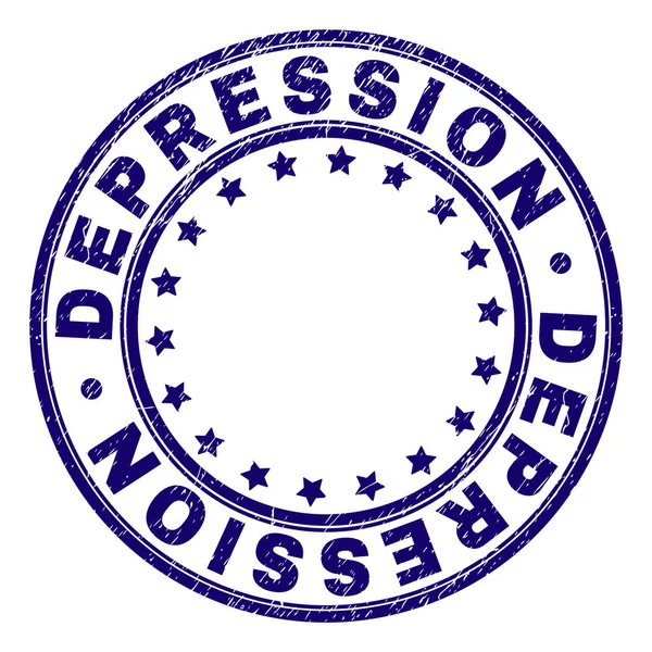 Grunge Textured DEPRESSION Round Stamp Seal — Stock Vector