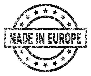 Grunge dokulu Made In Europe damga mühür