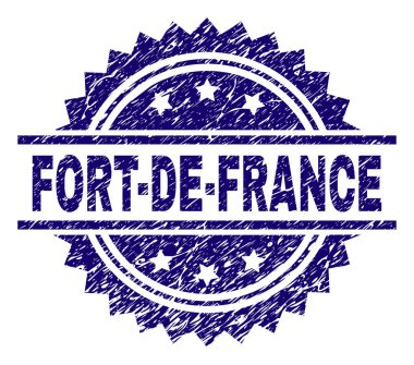 Çizik dokulu Fort-De-France damga mühür