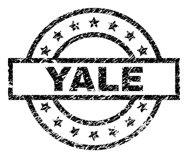 Scratched Textured YALE Stamp Seal — Stock Vector
