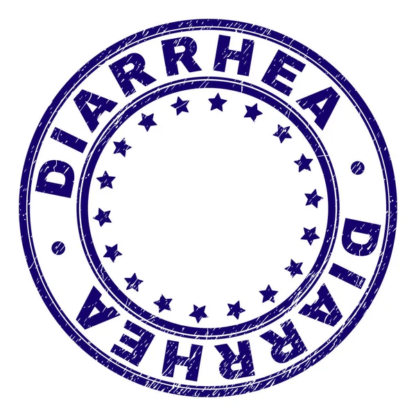 Grunge textura DIARRHEA sello redondo — Vector de stock