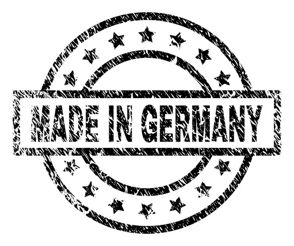Sigillo francobollo MADE IN GERMANIA con texture graffiata — Vettoriale Stock