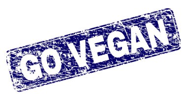 Grunge git Vegan çerçeveli yuvarlatılmış dikdörtgen damgası