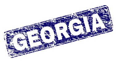 Yuvarlatılmış dikdörtgen damga grunge Gürcistan çerçeveli