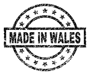 Galler içinde yapılmış damga mühür filigran sıkıntı tarzı ile. Dikdörtgen, daire ve yıldız ile tasarlanmıştır. Siyah vektör lastik izi çizik doku ile Galler içinde yapılan resim yazısı.