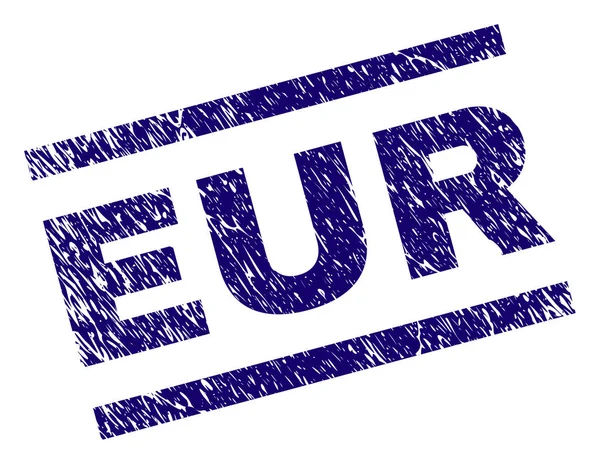 Sello de sello EUR texturizado rayado — Vector de stock