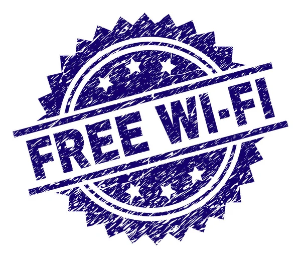 グランジ テクスチャ無料の Wi-Fi のスタンプ シール — ストックベクタ