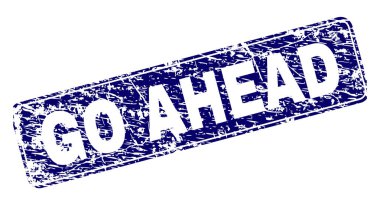 Çizik Go Ahead çerçeveli yuvarlatılmış dikdörtgen damgası