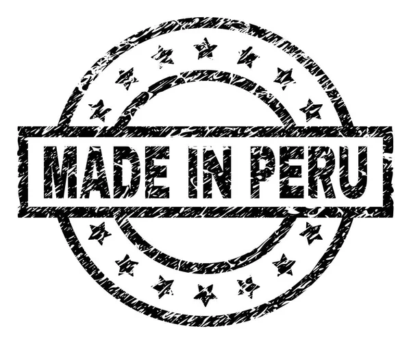 Подряпаний текстурований MADE IN PERU штамп ущільнення — стоковий вектор