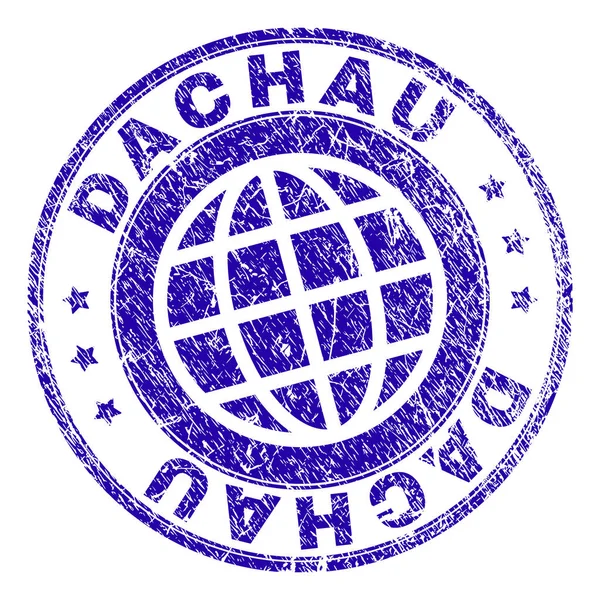 Scratched Textured DACHAU Stamp Seal — Stock Vector