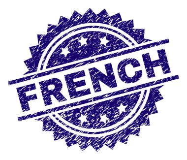 Çizik dokulu Fransızca mühür damgası