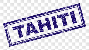 Grunge Tahiti dikdörtgen damgası