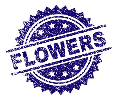 Grunge çiçek damga mühür dokulu