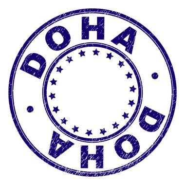 Grunge Doha damga mühür yuvarlak dokulu