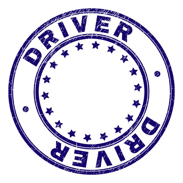 Scratched Textured DRIVER Round Stamp Seal
