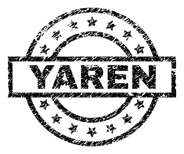 Scratched Textured YAREN Stamp Seal — Stock Vector