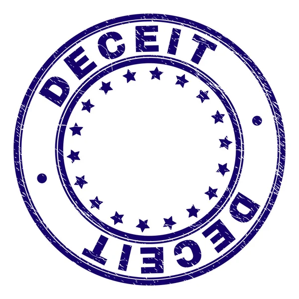 Sceau de timbre rond DECEIT texturé rayé — Image vectorielle