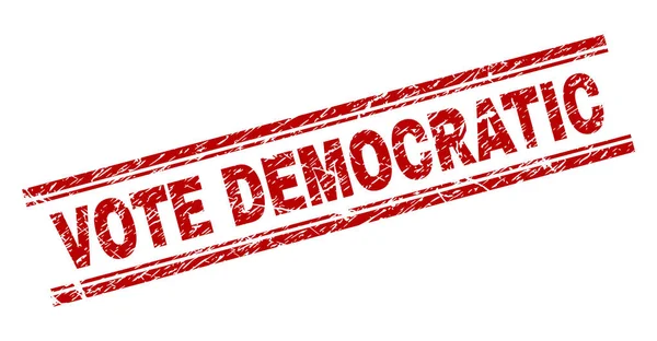 Grunge texturerat omröstning demokratiska stämpelplatta — Stock vektor