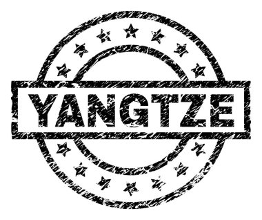 Grunge Yangtze damga mühür dokulu